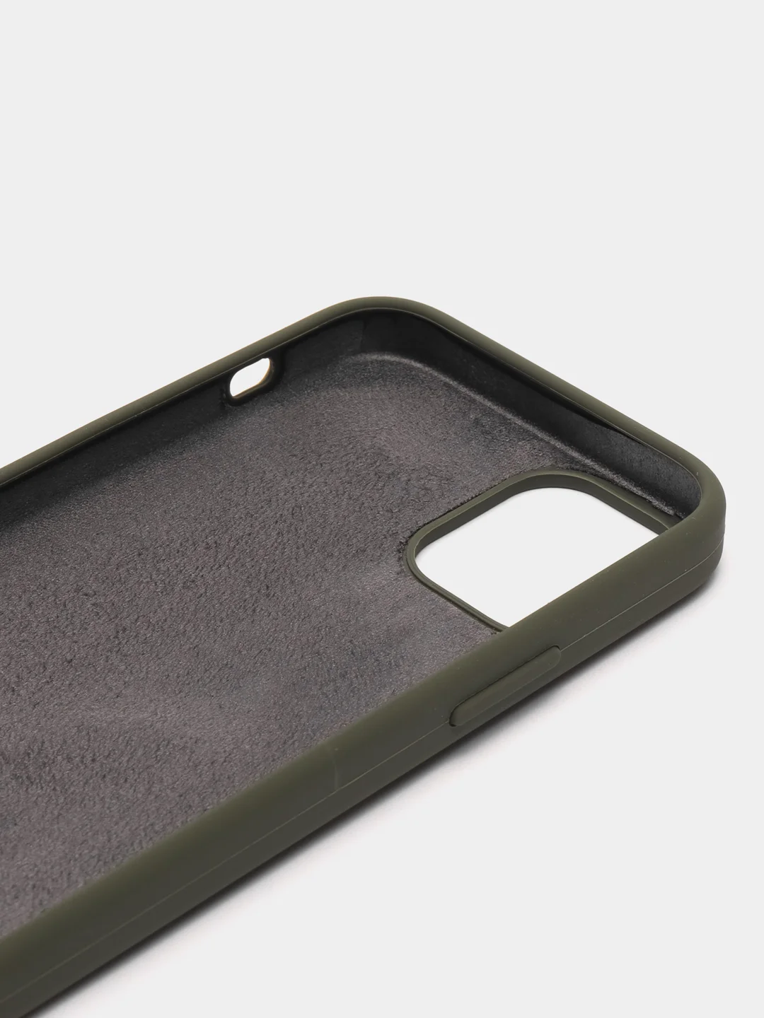Зелёный хаки чехол для iPhone 12, 7+, 12 Pro Max, 11 Pro Max, XS Max, Silicone Case, с закрытым низом
