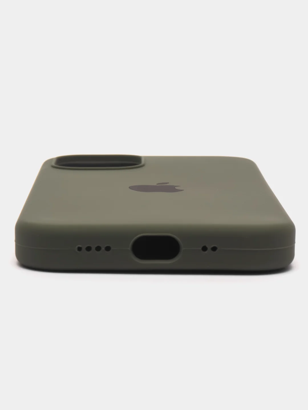 Зелёный хаки чехол для iPhone 12, 7+, 12 Pro Max, 11 Pro Max, XS Max, Silicone Case, с закрытым низом