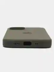 Зелёный хаки чехол для iPhone 12, 7+, 12 Pro Max, 11 Pro Max, XS Max, Silicone Case, с закрытым низом