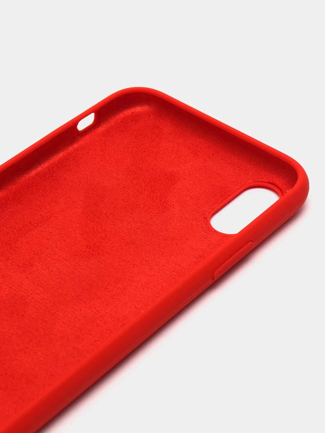 Красный чехол для iPhone 12, 7+, 12 Pro Max, 11 Pro Max, XS Max, Silicone Case, с закрытым низом