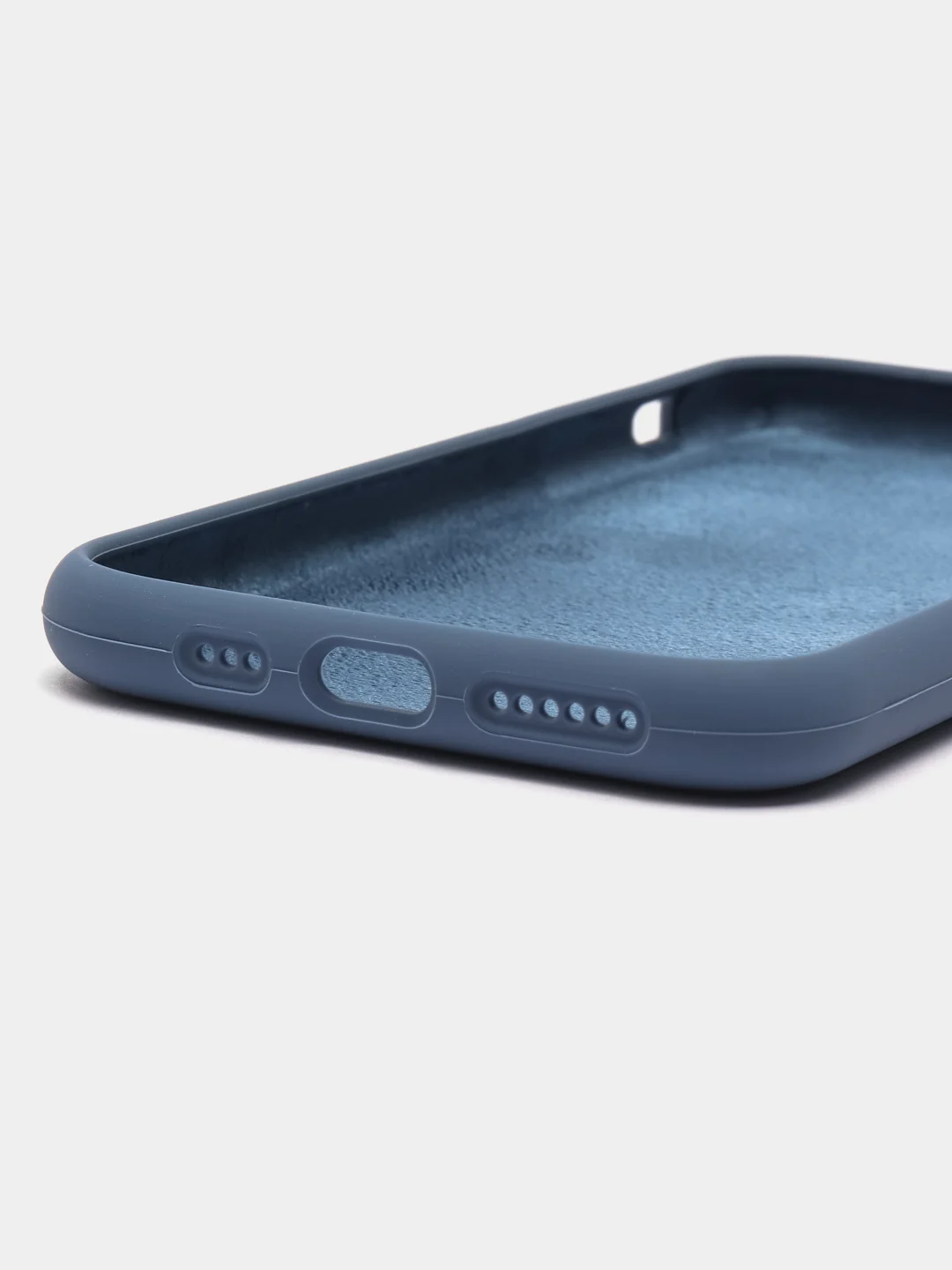 Синий меланж чехол для iPhone 12, 7+, 12 Pro Max, 11 Pro Max, XS Max, Silicone Case, с закрытым низом