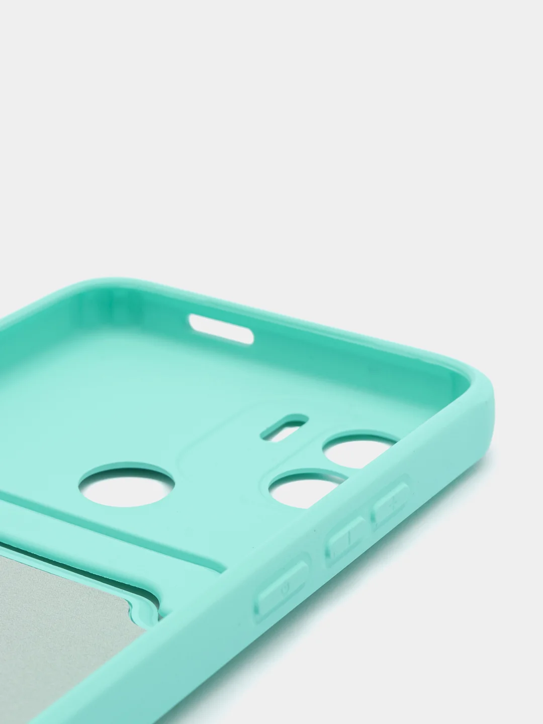 Бирюзовый чехол Xiaomi Redmi A1 Plus A2+ Poco C51 Редми А1 Плюс силиконовый, с карманом для карты