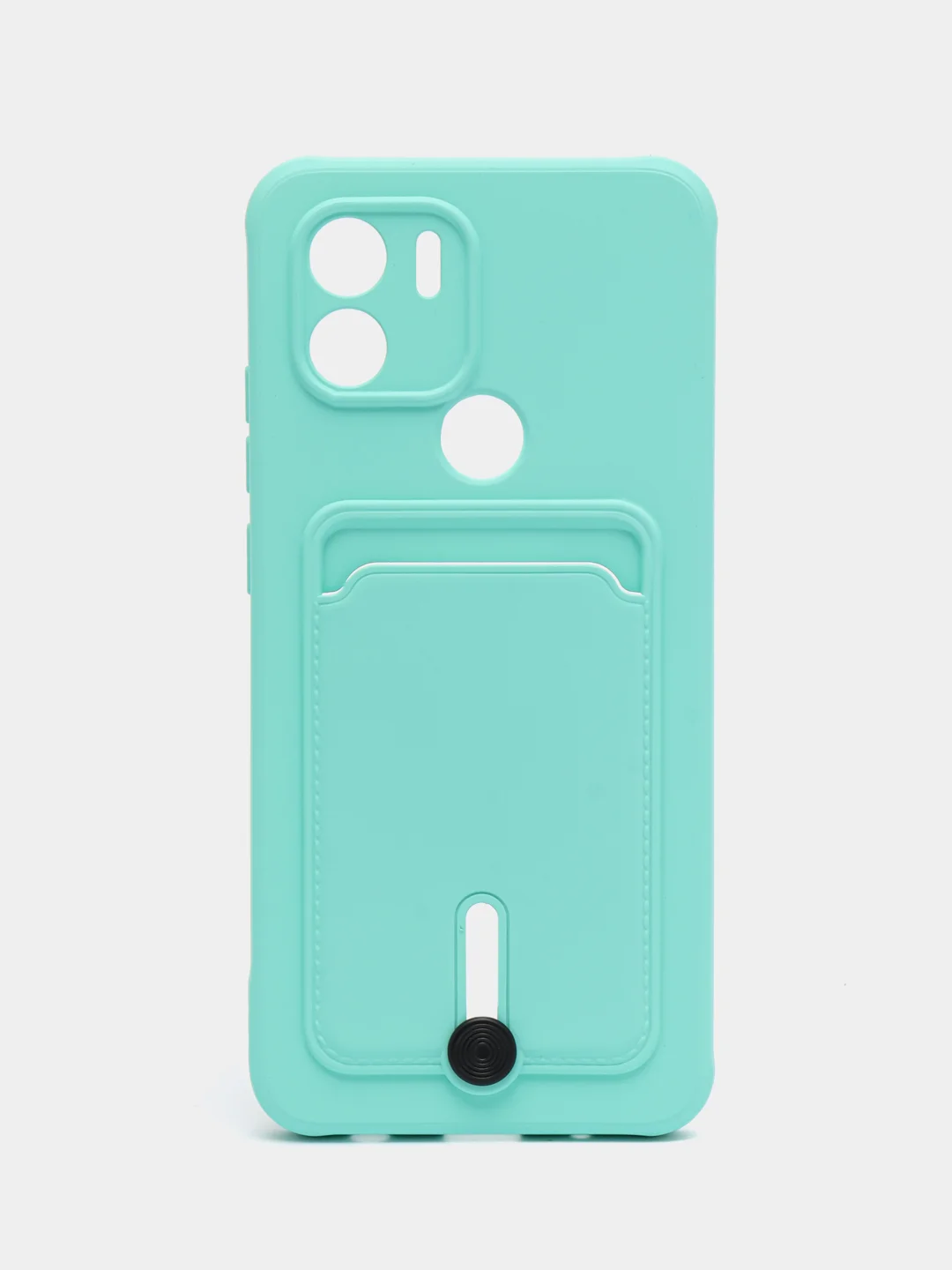 Бирюзовый чехол Xiaomi Redmi A1 Plus A2+ Poco C51 Редми А1 Плюс силиконовый, с карманом для карты