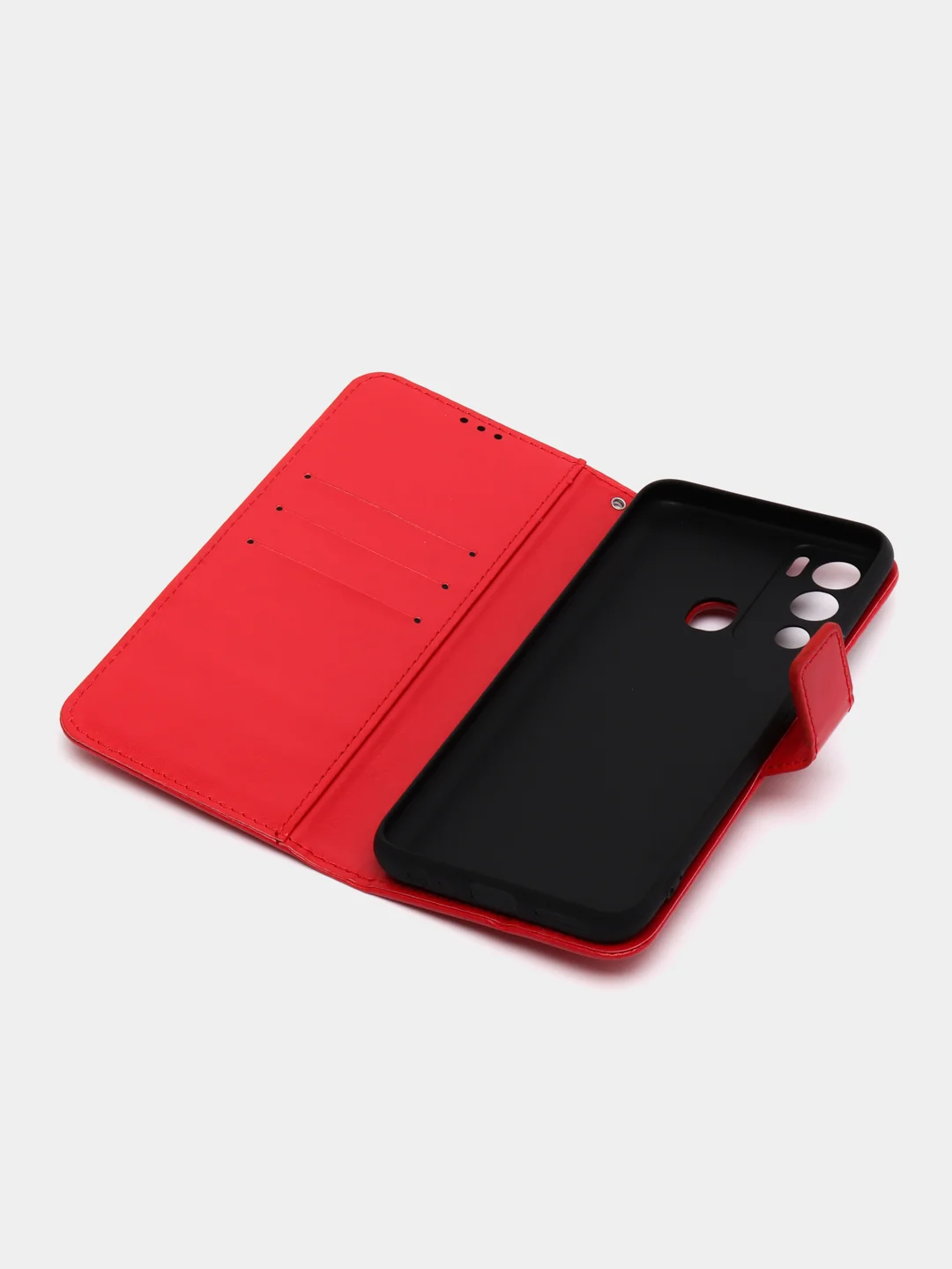 Красный чехол-книжка с магнитной застежкой для Infinix HOT 12i (Инфиникс Хот 12 ай)