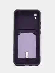 Пурпурный чехол Xiaomi Redmi 9A, Сяоми Редми 9А, силиконовый, с карманом для карты