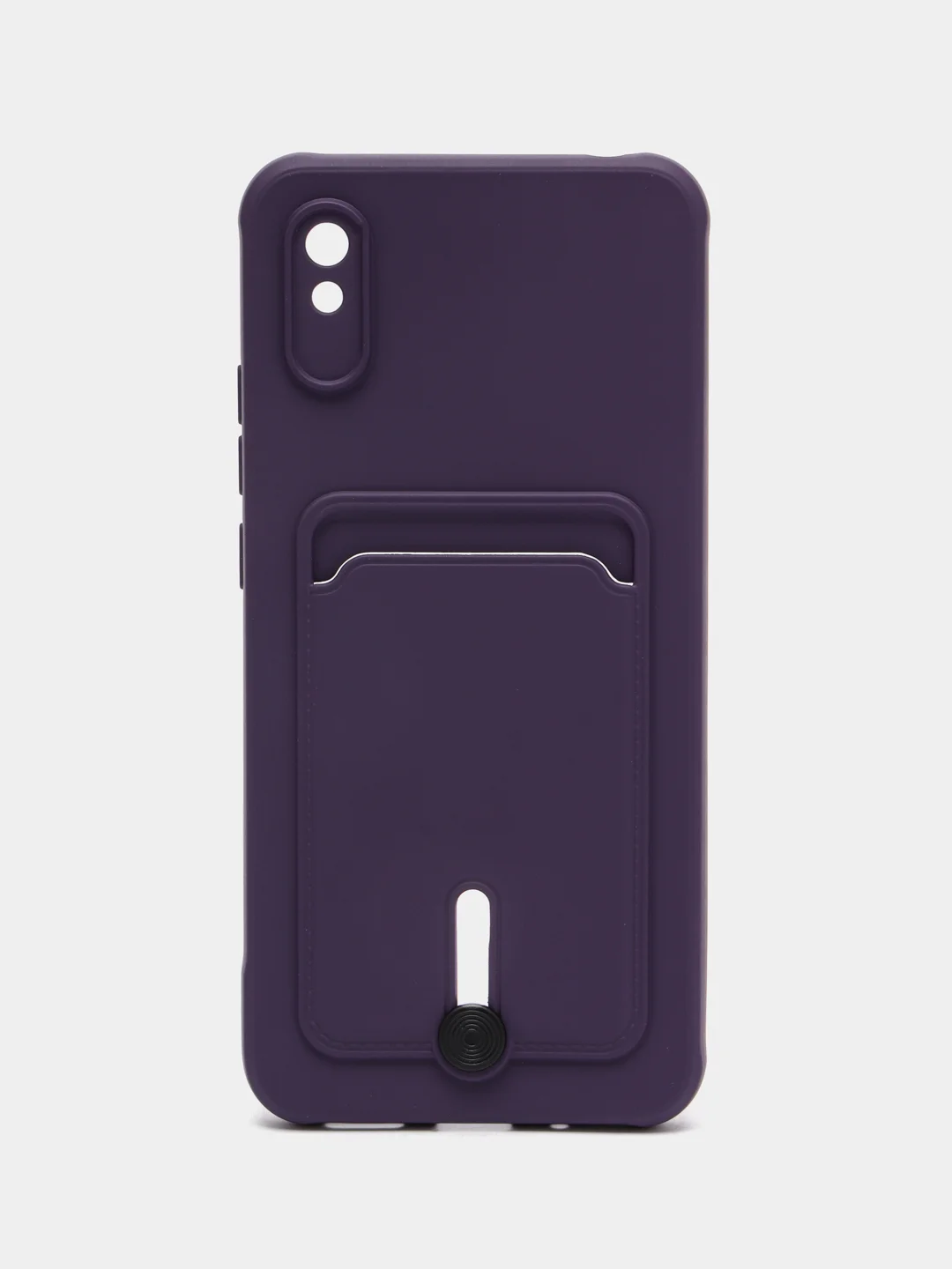Пурпурный чехол Xiaomi Redmi 9A, Сяоми Редми 9А, силиконовый, с карманом для карты
