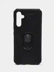 Черный чехол для Samsung Galaxy A34, противоударный, с металлической подставкой-кольцом