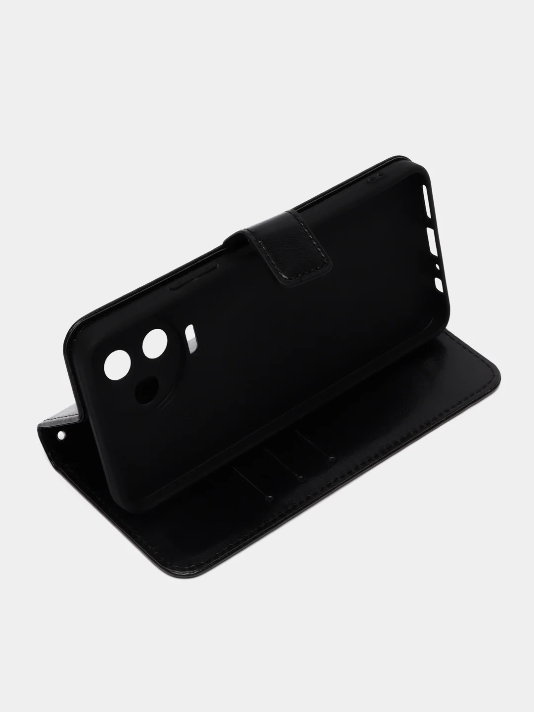 Черный чехол-книжка с магнитной застежкой для Infinix Note 12 Pro / Note 12 2023, Ноут 12 Про