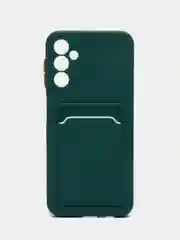 Зеленый чехол для Samsung Galaxy A14 (Самсунг Галакси А14), с карманом для карт