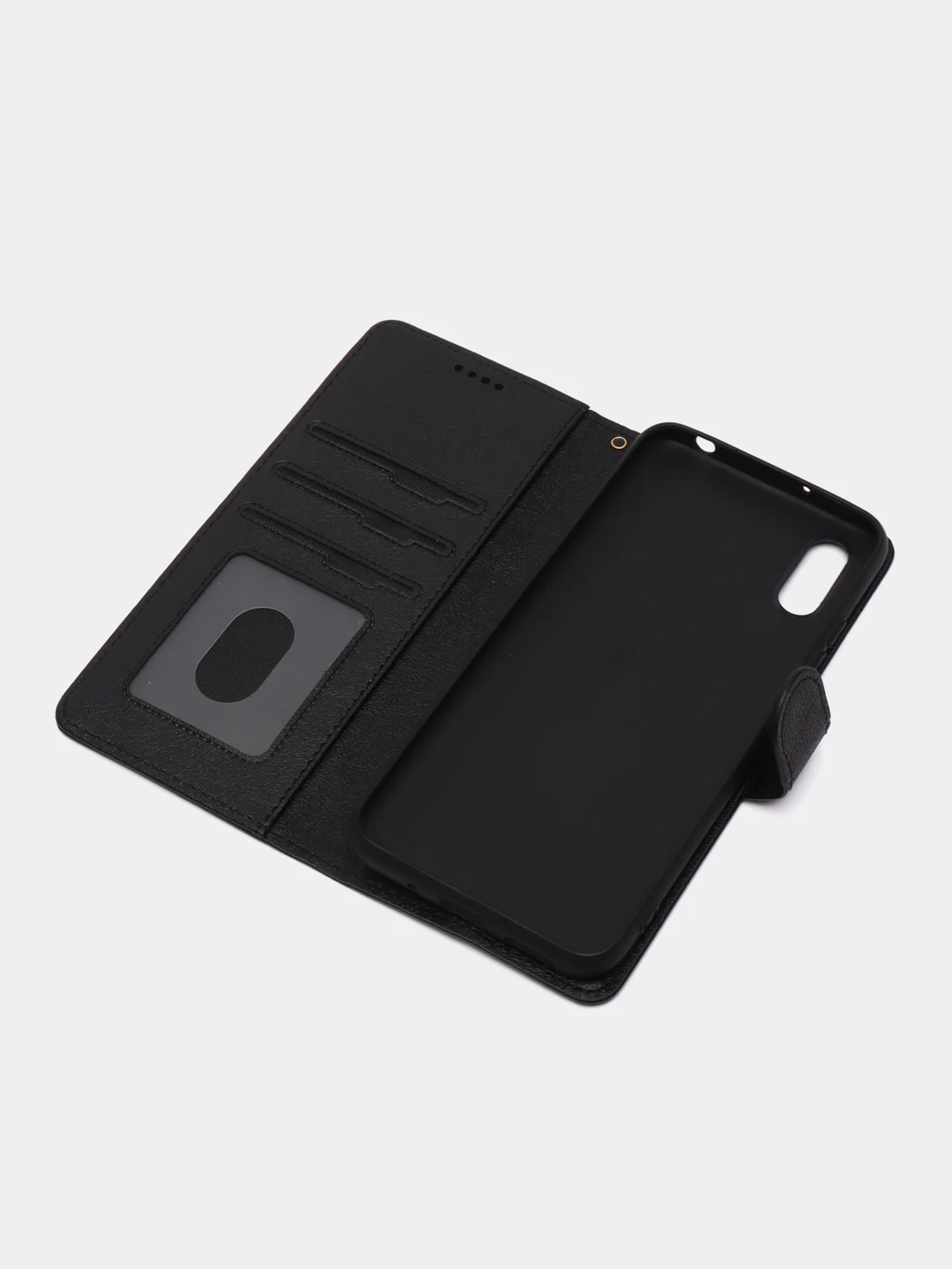 Черный кожаный PU чехол книжка Xiaomi Redmi 9A
