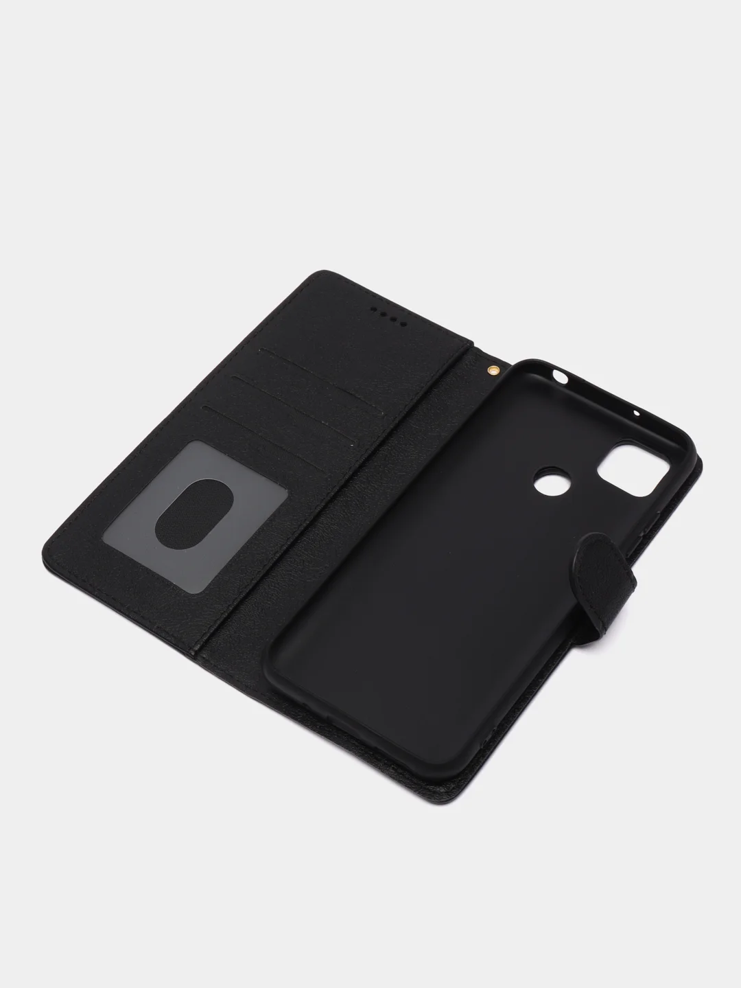 Черный чехол-книжка для Xiaomi Redmi 9C (Редми 9С), кожаный PU