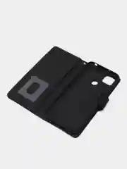 Черный чехол-книжка для Xiaomi Redmi 9C (Редми 9С), кожаный PU