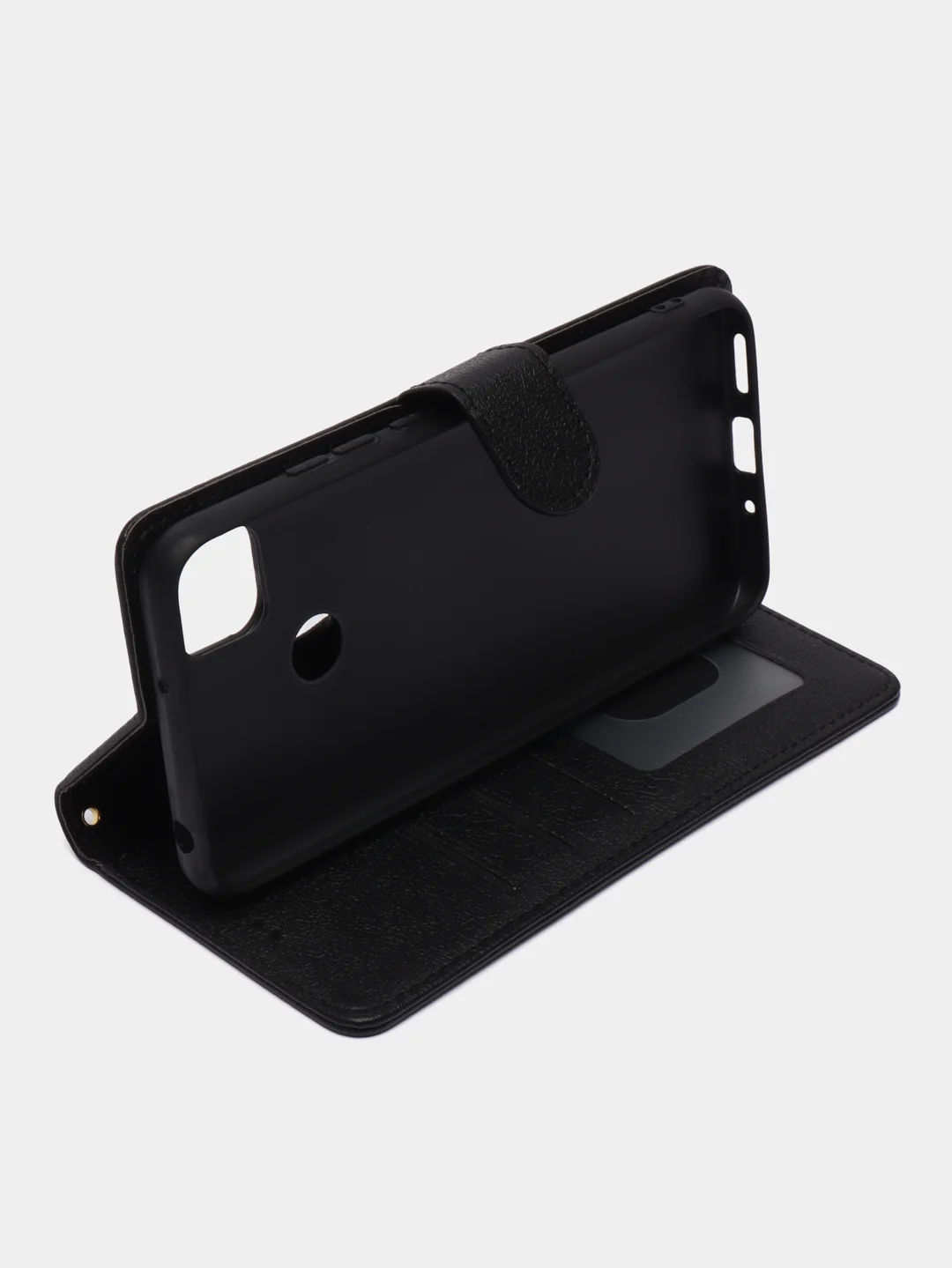Черный чехол-книжка для Xiaomi Redmi 9C (Редми 9С), кожаный PU