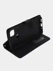 Черный чехол-книжка для Xiaomi Redmi 9C (Редми 9С), кожаный PU