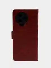 Багровый чехол-книжка с магнитной застежкой для Infinix Note 12 Pro / Note 12 2023, Ноут 12 Про