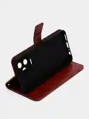 Багровый чехол-книжка с магнитной застежкой для Infinix Note 12 Pro / Note 12 2023, Ноут 12 Про