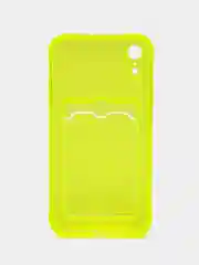 Желтый чехол для iPhone 7/8 Plus/XR/11/12/13/Pro/Pro Max, силиконовый, с карманом для карт