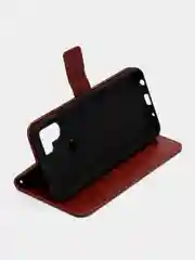 Багровый чехол-книжка с магнитной застежкой для Xiaomi Redmi A1+/A2+/Poco C51 (Сяоми Редми)