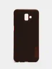 Коричневый чехол-накладка для Samsung J6 Plus, с декоративной вставкой