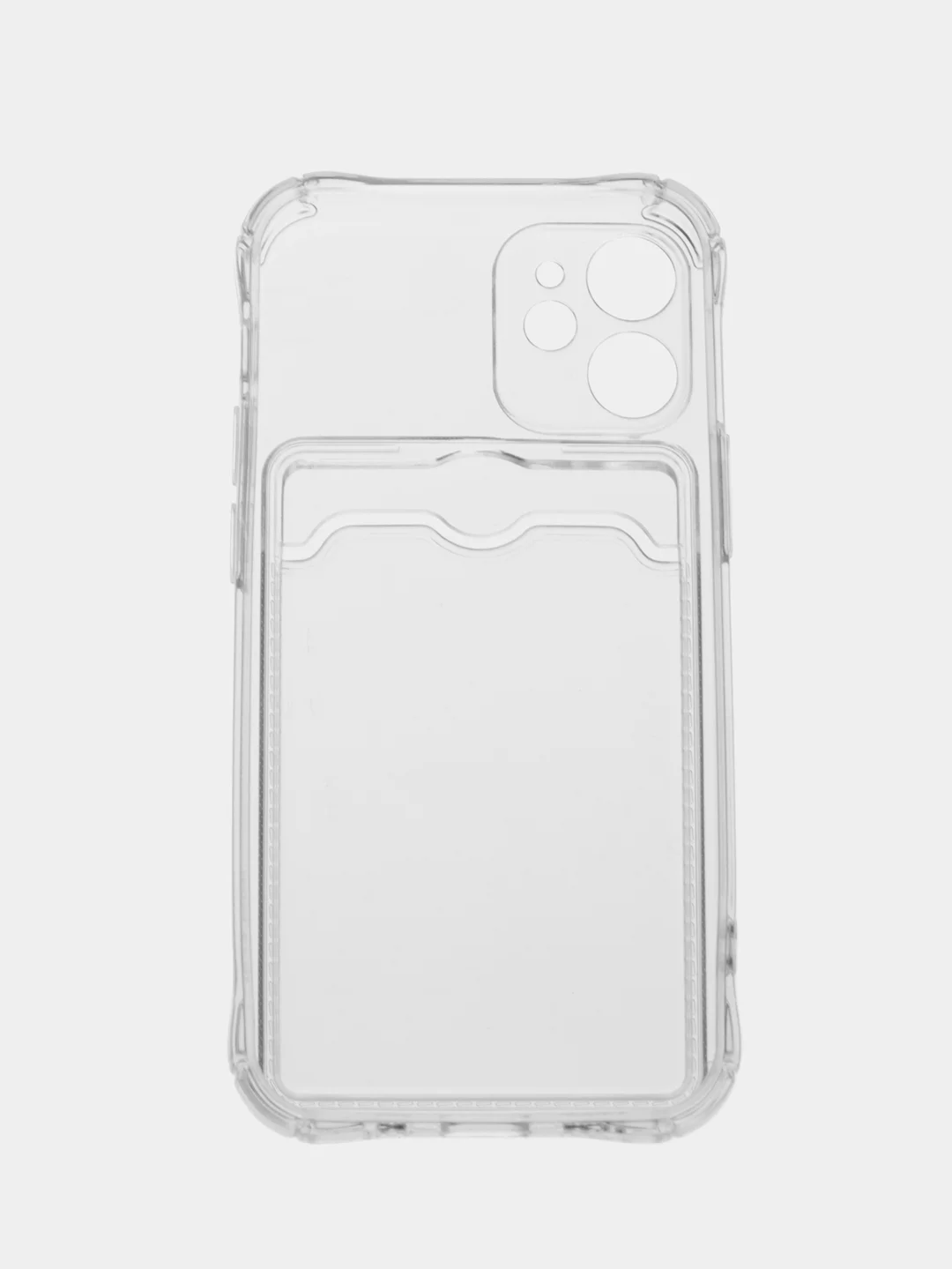 Прозрачный чехол для iPhone 7/8 Plus/XR/11/12/13/Pro/Pro Max, силиконовый, с карманом для карт