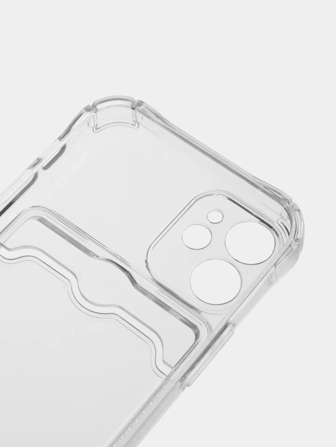Прозрачный чехол для iPhone 7/8 Plus/XR/11/12/13/Pro/Pro Max, силиконовый, с карманом для карт