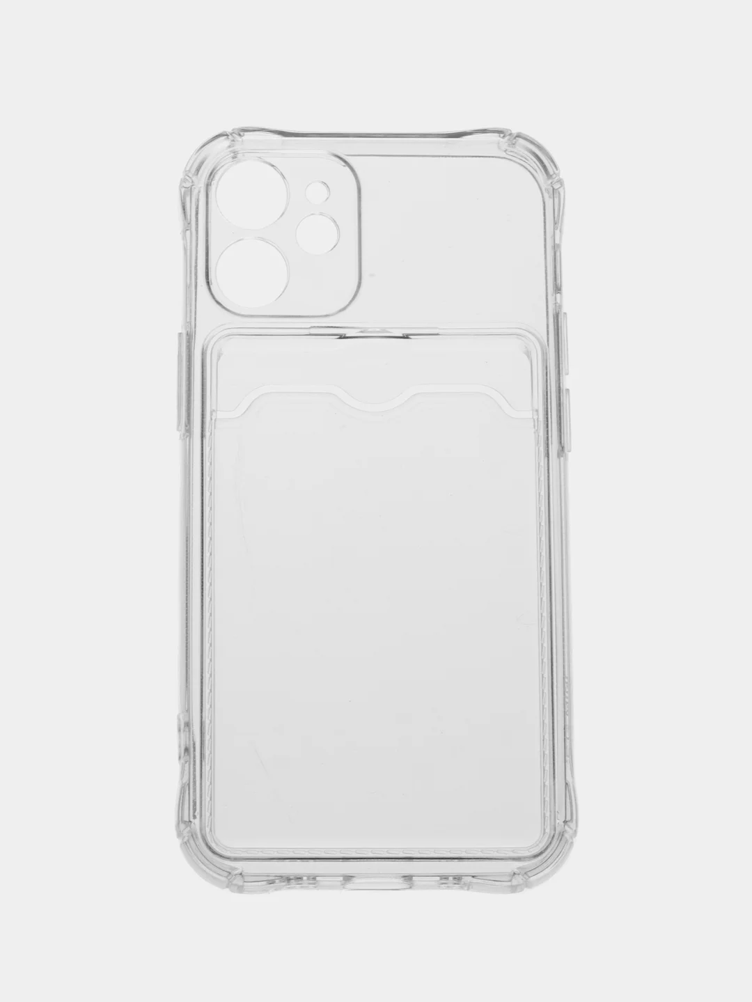 Прозрачный чехол для iPhone 7/8 Plus/XR/11/12/13/Pro/Pro Max, силиконовый, с карманом для карт