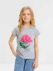 Серый футболка детская для девочки, 100% хлопок, 8 - 12 лет