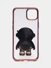 Розовый чехол с подставкой в форме человека для iPhone 14, 14 Pro, 14 Pro Max, 14 Plus