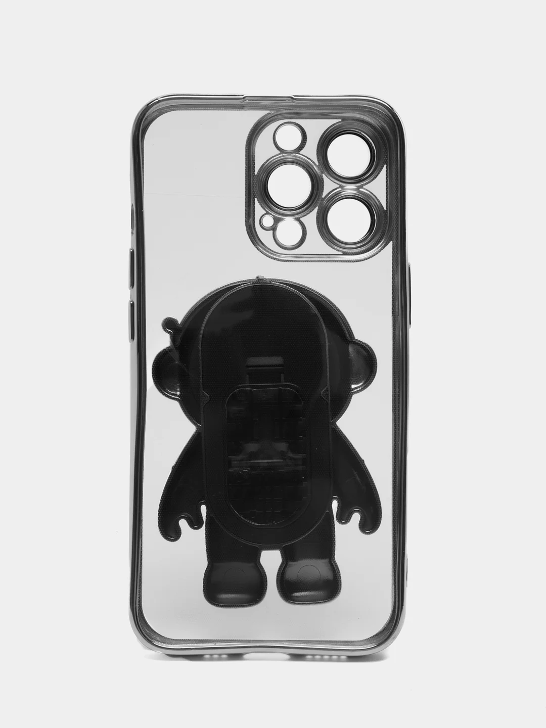 Серебряный чехол с подставкой, в форме человека, защитой камеры, для iPhone 11, 13, 13 Pro, 13 Pro Max