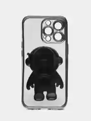Серебряный чехол с подставкой, в форме человека, защитой камеры, для iPhone 11, 13, 13 Pro, 13 Pro Max