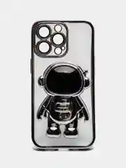 Серебряный чехол с подставкой, в форме человека, защитой камеры, для iPhone 11, 13, 13 Pro, 13 Pro Max