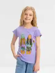 Лавандовый футболка детская для девочки, 100% хлопок, 8 - 12 лет
