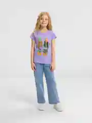 Лавандовый футболка детская для девочки, 100% хлопок, 8 - 12 лет
