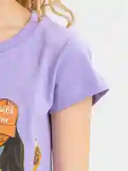 Лавандовый футболка детская для девочки, 100% хлопок, 8 - 12 лет