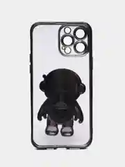 Черный чехол с подставкой, в форме человека, защитой камеры, для iPhone 11, 13, 13 Pro, 13 Pro Max