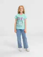 Бирюзовый футболка детская для девочки, 100% хлопок, 8 - 12 лет