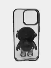Черный чехол с подставкой в форме человека для iPhone 14, 14 Pro, 14 Pro Max, 14 Plus