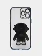 Голубой чехол с подставкой, в форме человека, защитой камеры, для iPhone 11, 13, 13 Pro, 13 Pro Max