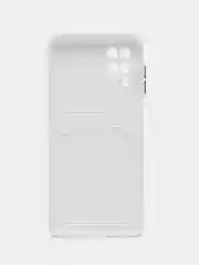 Белый силиконовый чехол для Samsung Galaxy A12 / M12, с карманом для карт, прозрачный