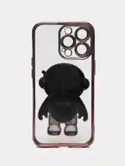 Розовый чехол с подставкой, в форме человека, защитой камеры, для iPhone 11, 13, 13 Pro, 13 Pro Max