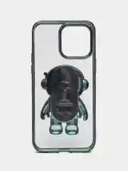Зеленый чехол с подставкой в форме человека для iPhone 14, 14 Pro, 14 Pro Max, 14 Plus