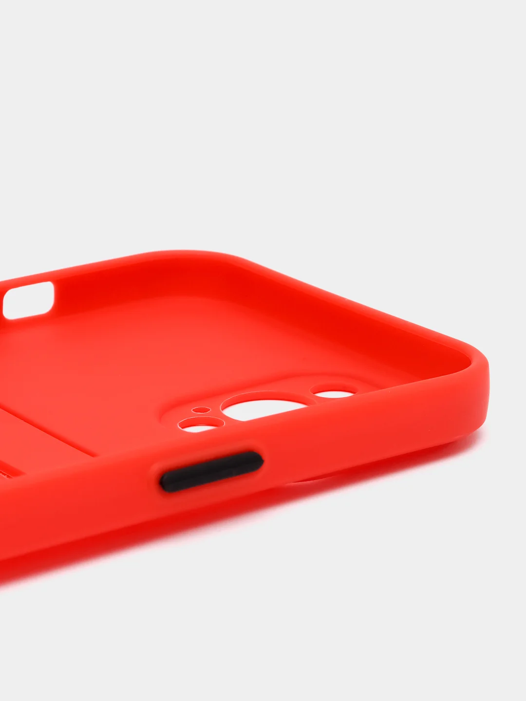 Красный силиконовый чехол для Apple iPhone 12 Pro Max,(Айфон 12про макс), с карманом для карт