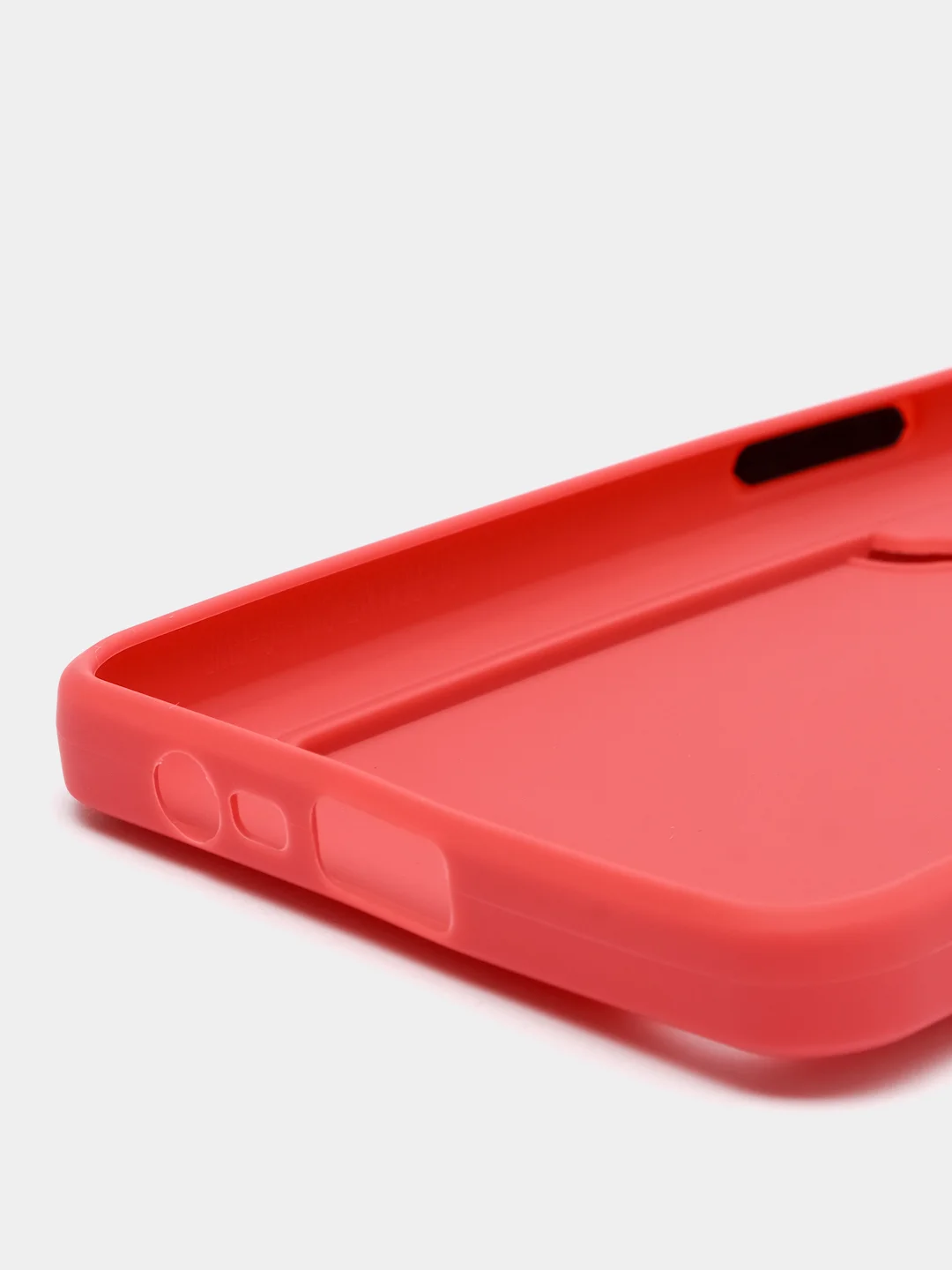 Коралловый силиконовый чехол для Realme C31 (Реалми С31), с карманом для карт, прозрачный