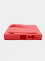 Коралловый силиконовый чехол для Realme C31 (Реалми С31), с карманом для карт, прозрачный