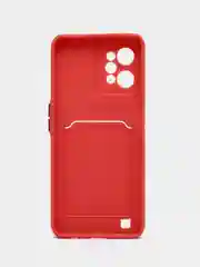 Коралловый силиконовый чехол для Realme C31 (Реалми С31), с карманом для карт, прозрачный