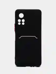 Черный чехол для Infinix HOT 11S NFC Инфиникс Хот 11С НФС, с карманом для карт