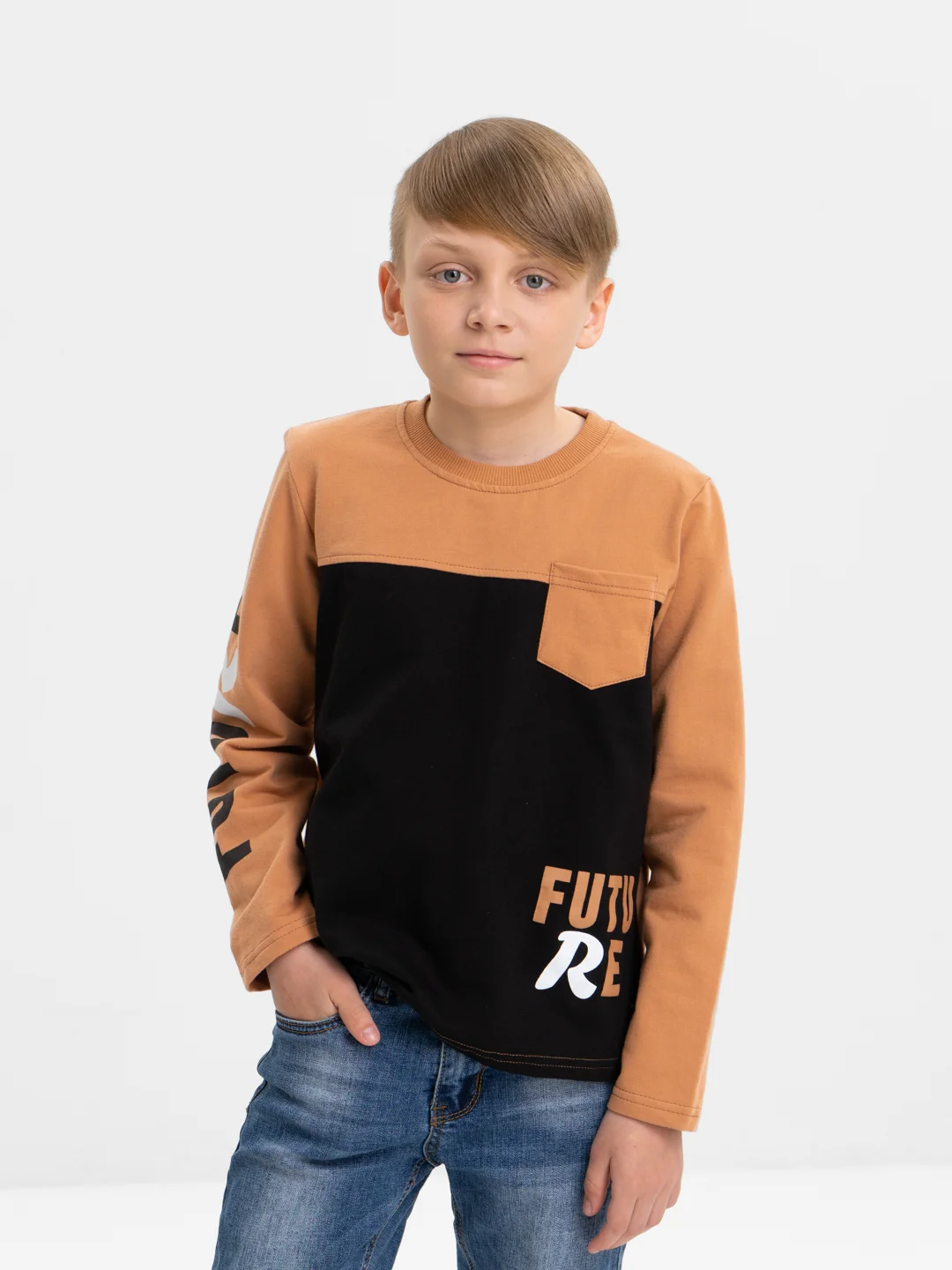 Коричневый свитшот для мальчика Bonito kids