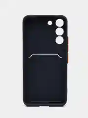 Темно-синий чехол для Samsung Galaxy S22 (Самсунг Галакси С22), с карманом для карт
