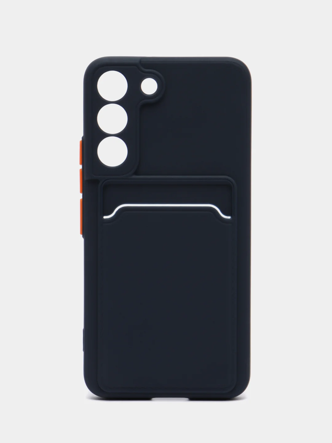 Темно-синий чехол для Samsung Galaxy S22 (Самсунг Галакси С22), с карманом для карт