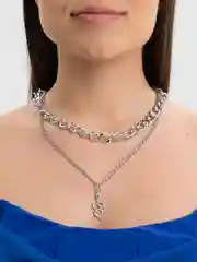 Золотой цепочка двойная, на шею, женская